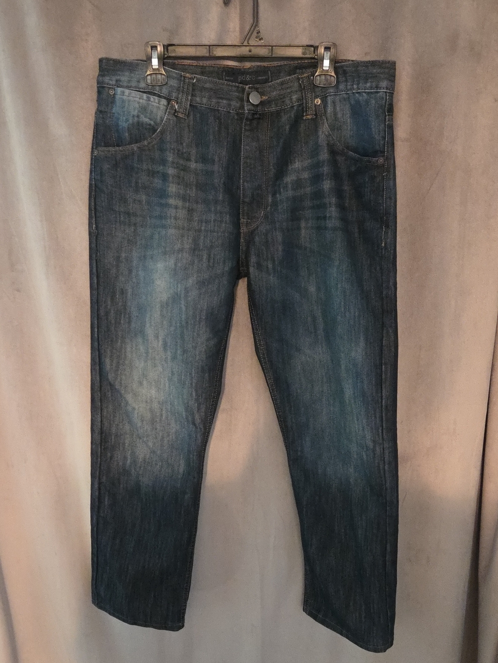 PD&C Men's Size 36 Straight Jeans in Dark Washed Blue